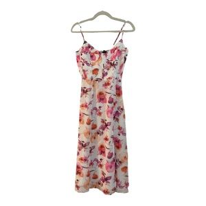 BARDOT Zeta Floral Corset Midi Dress-Small- WORE ONCE